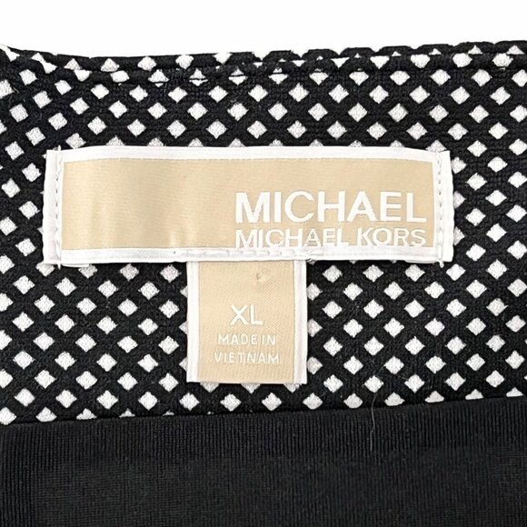 Michael Kors Black & White Diamond Dot Pencil Skirt Size XL Back Zipper NWOT - Picture 4 of 13